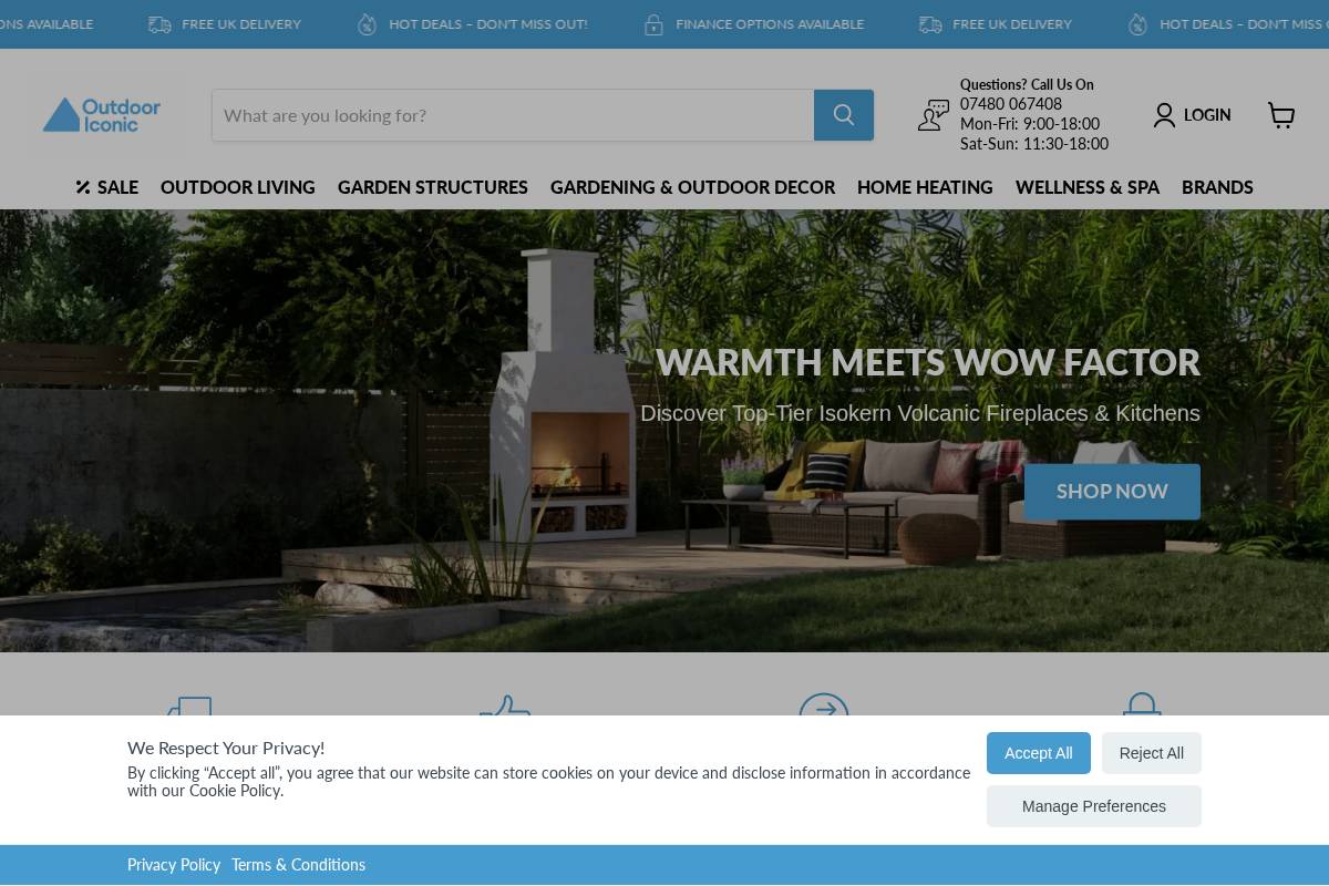 Outdoor Iconic homepage screenshot
