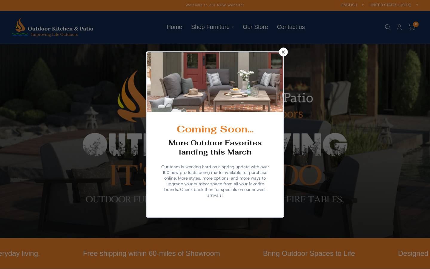 outdoorkitchenandpatio.com homepage screenshot