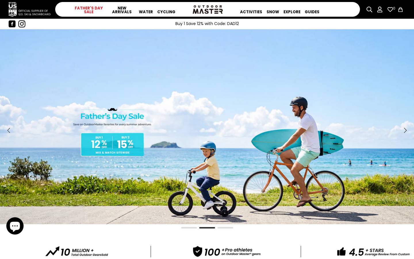 OutdoorMaster homepage screenshot