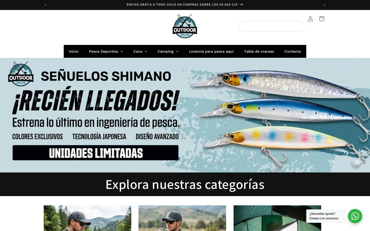 outdooronline.cl homepage screenshot