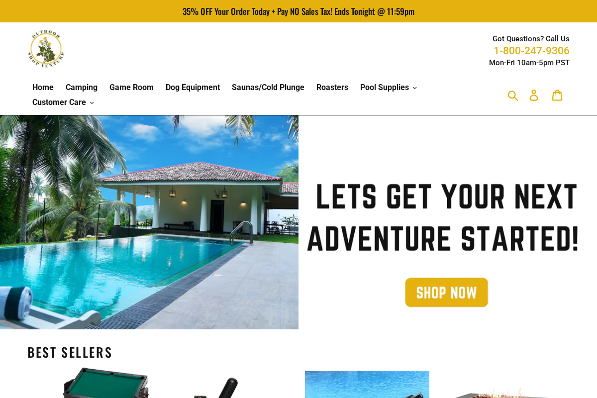 outdoorshopventure.com homepage screenshot