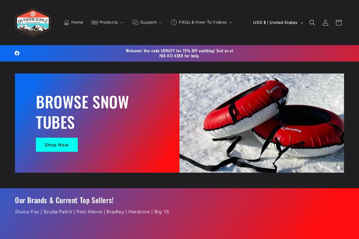 Outdoor Supply, Inc. homepage screenshot