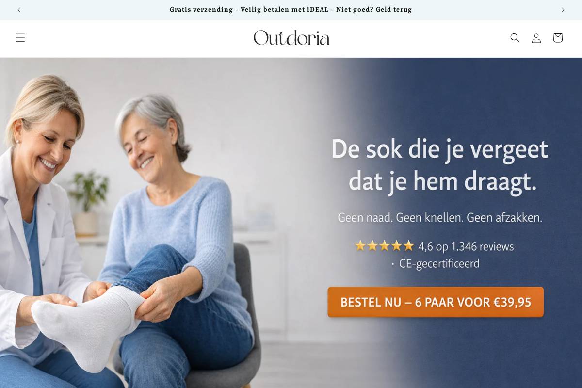 Outdoria homepage screenshot