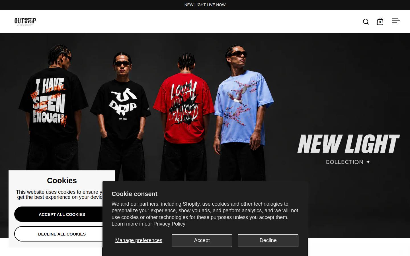 outdrip.in homepage screenshot