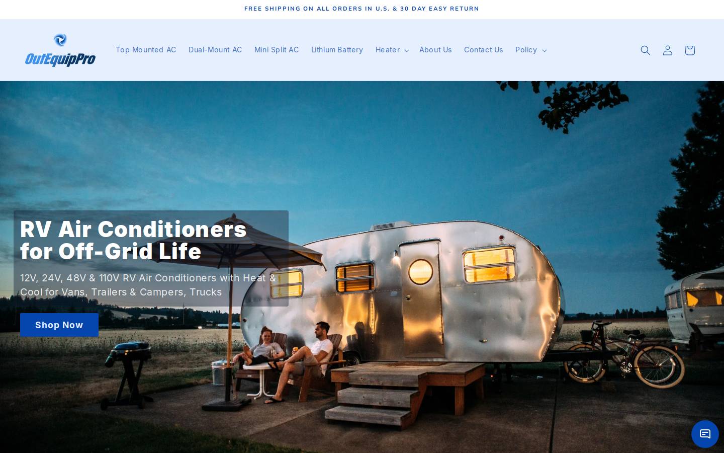 OutEquipPro homepage screenshot