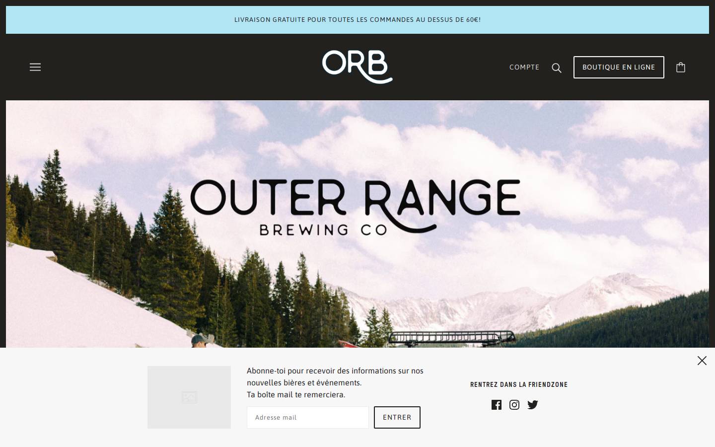 outerrangealps.com homepage screenshot