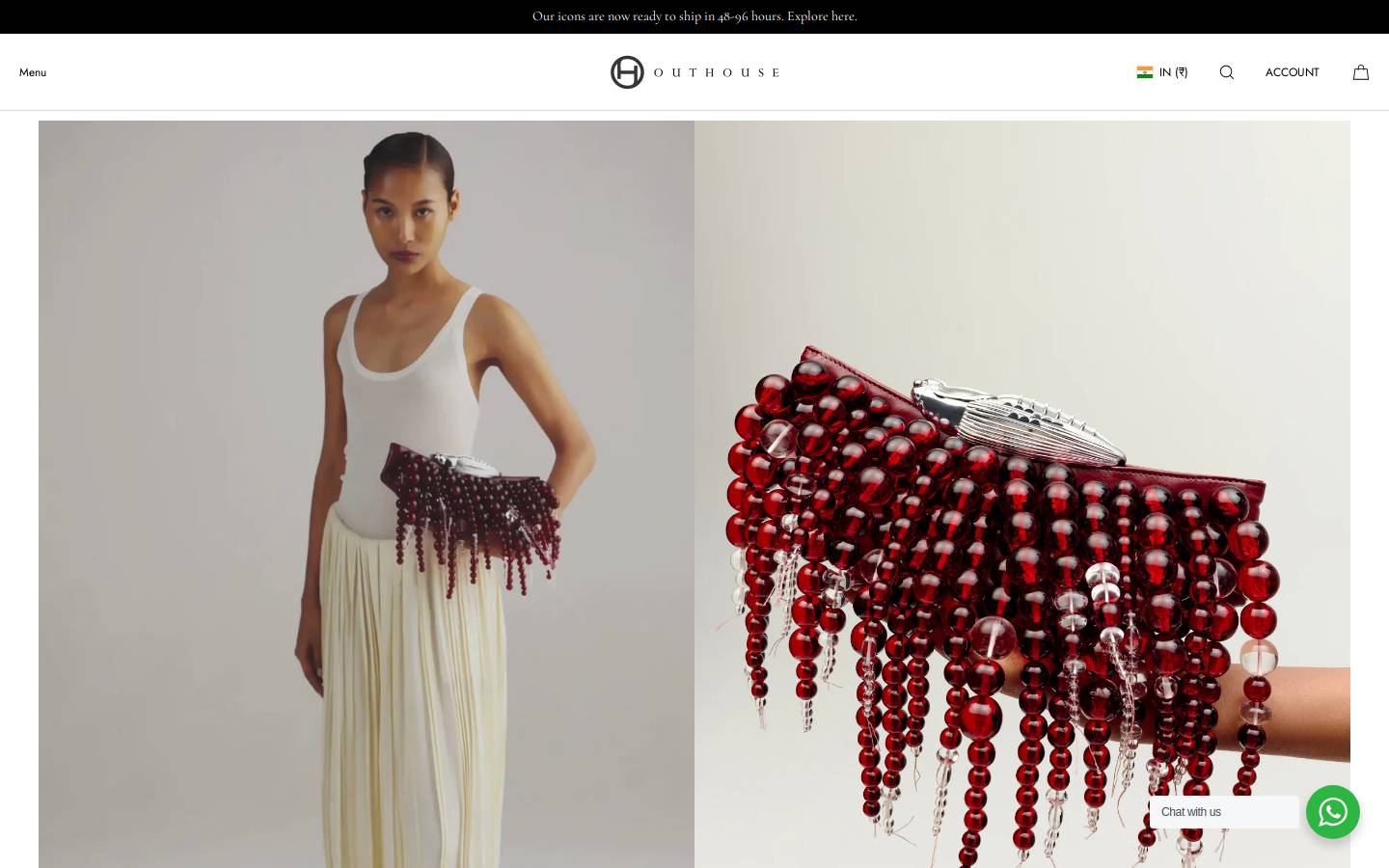 Outhouse Jewellery homepage screenshot