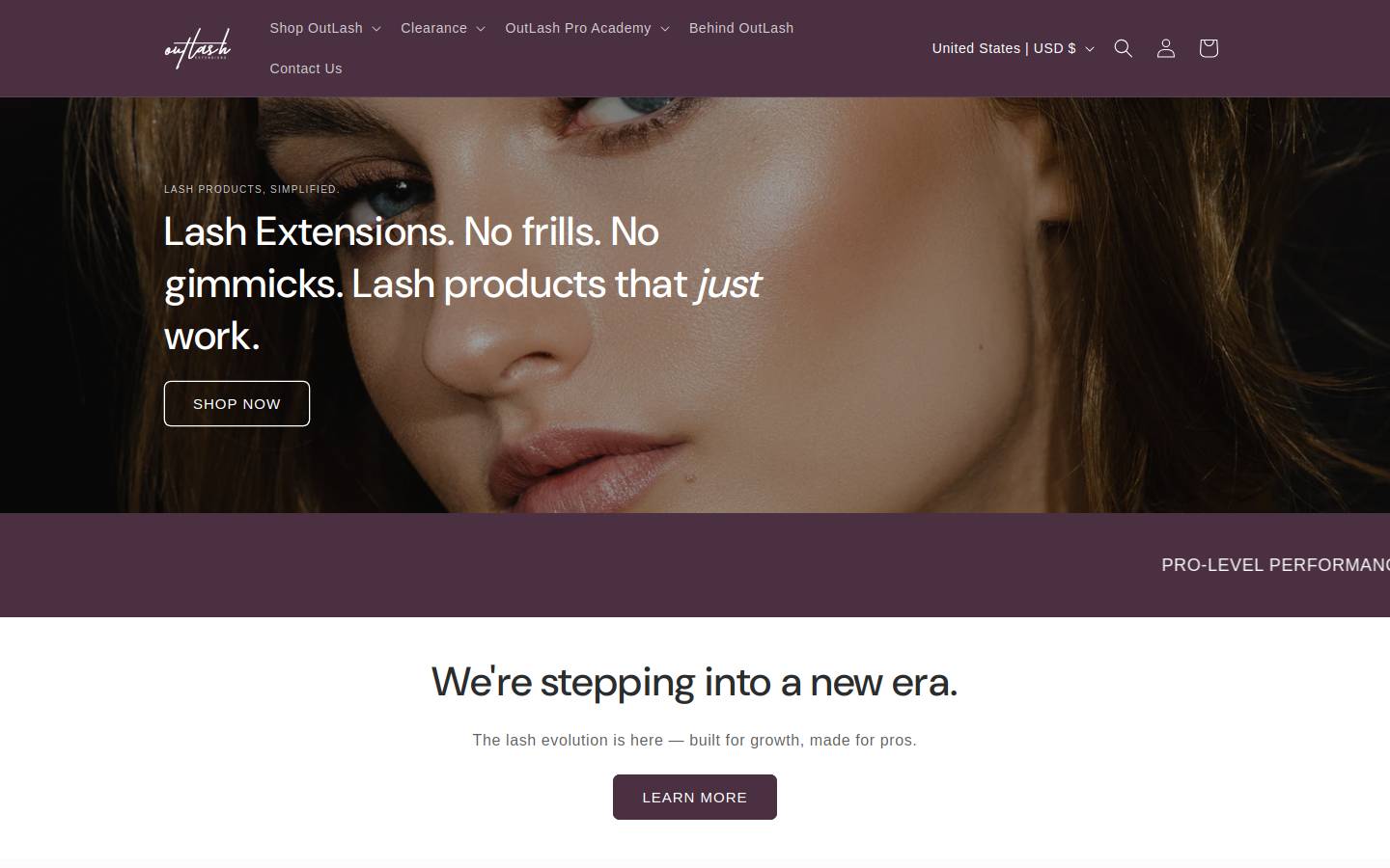 outlashextensions.com homepage screenshot