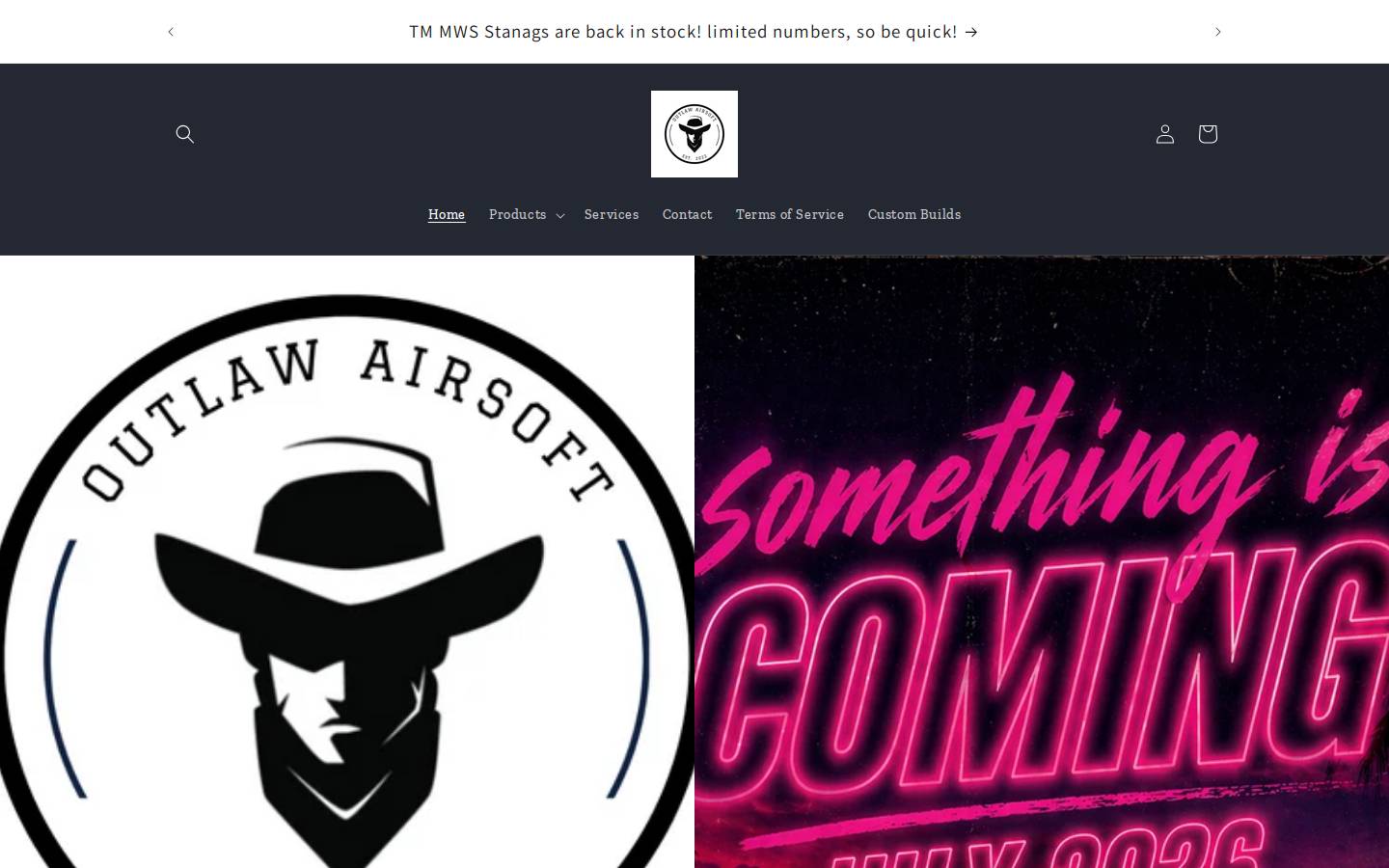 outlawairsoft.com homepage screenshot