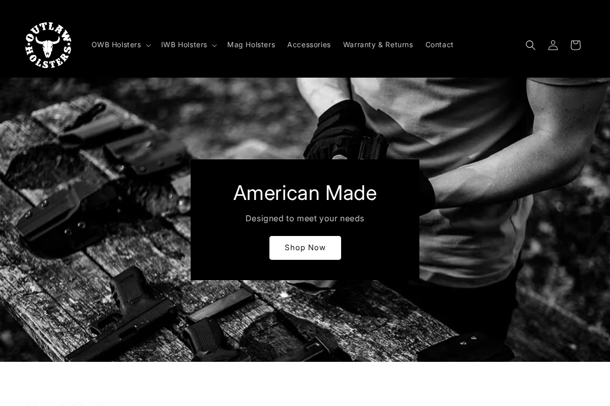 outlawholsters.com homepage screenshot