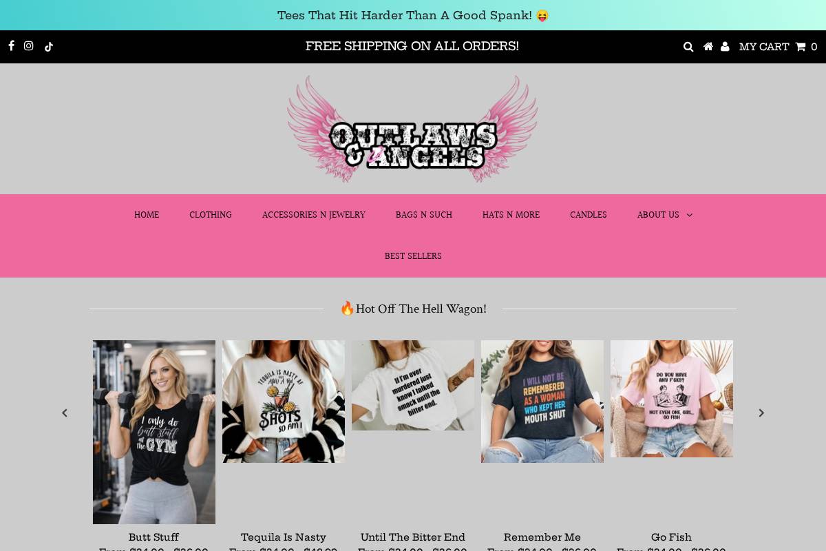 outlawsandangels.net homepage screenshot