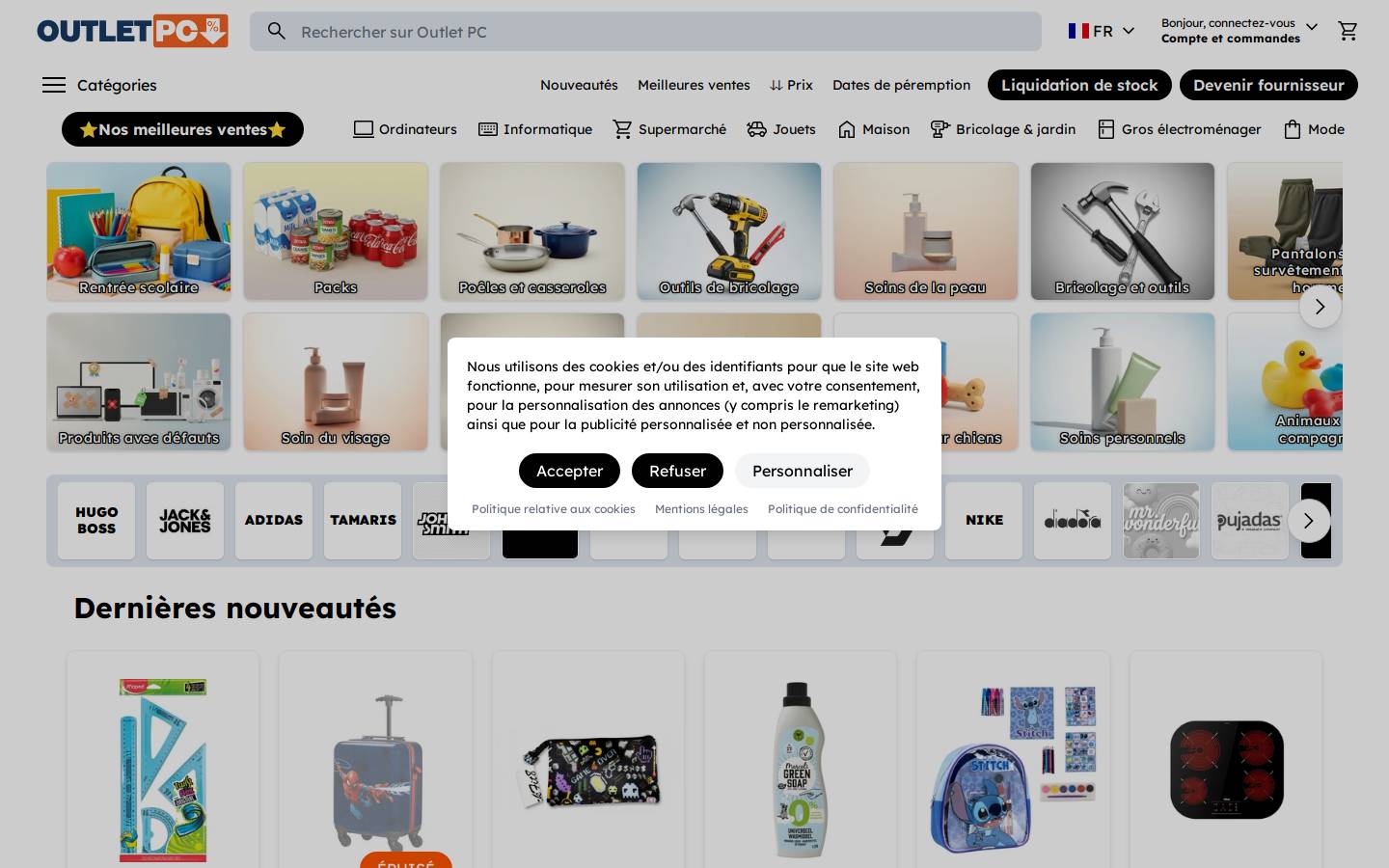 OutletPC homepage screenshot