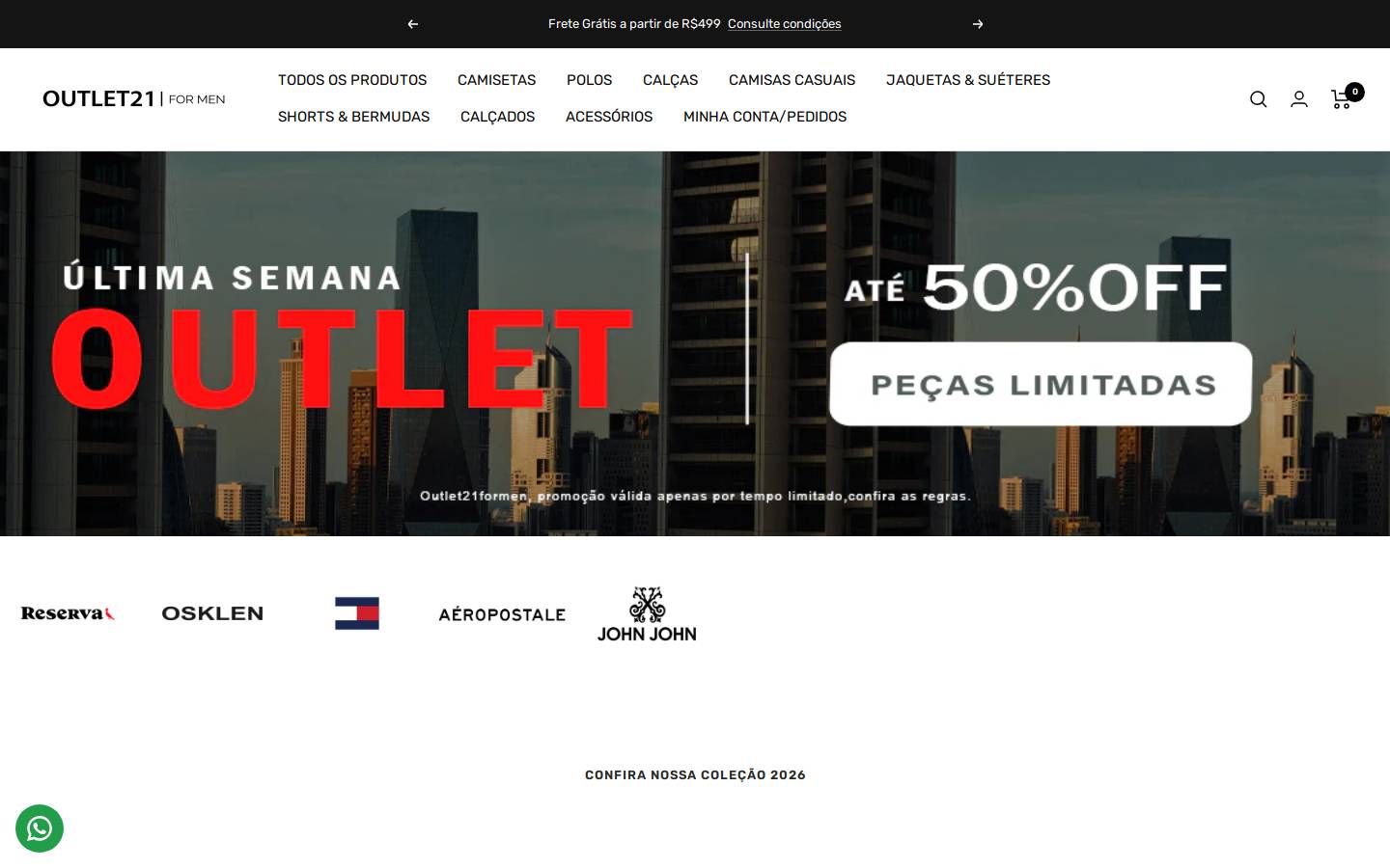 outlet21formen.com homepage screenshot