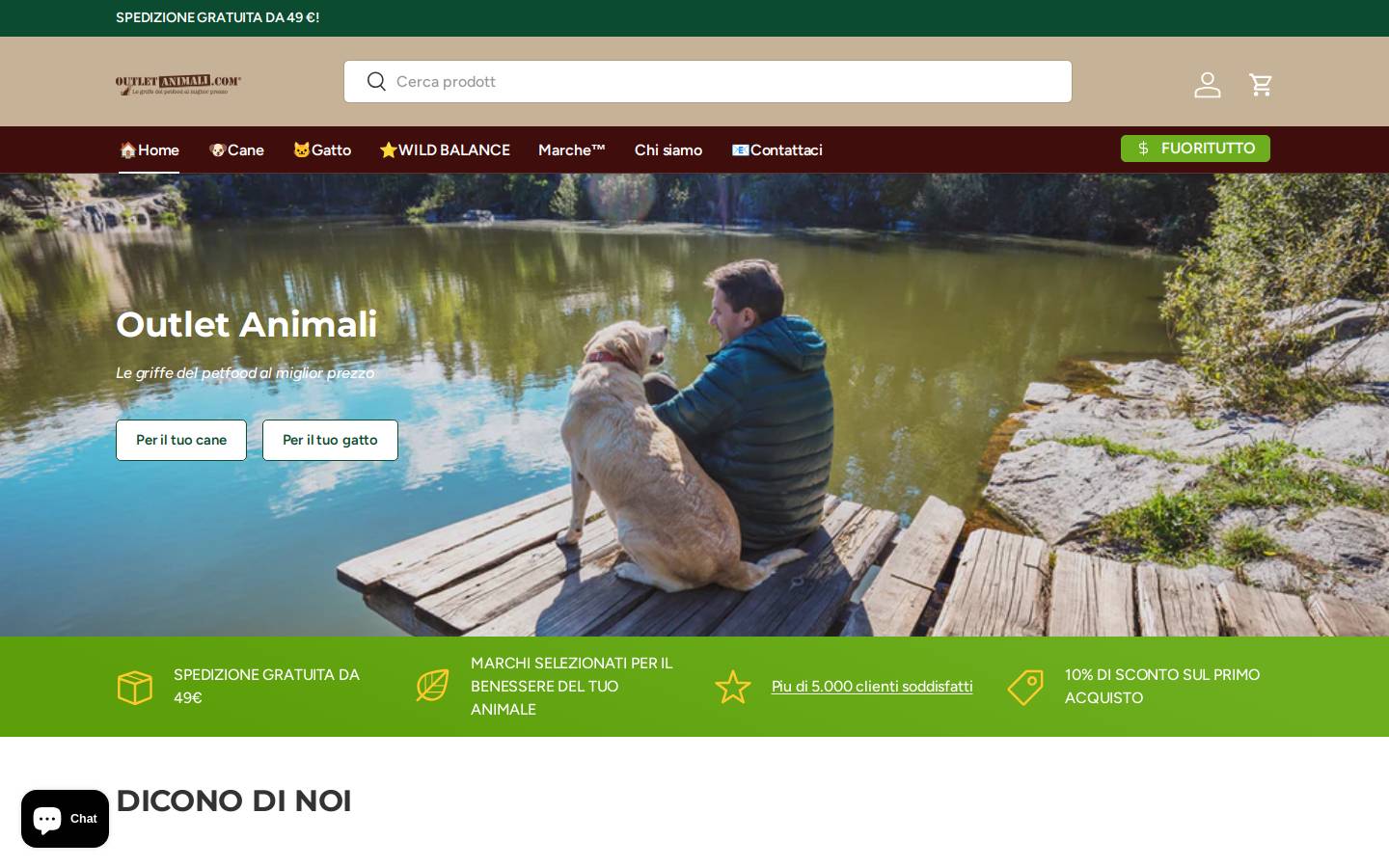 outletanimali.com homepage screenshot