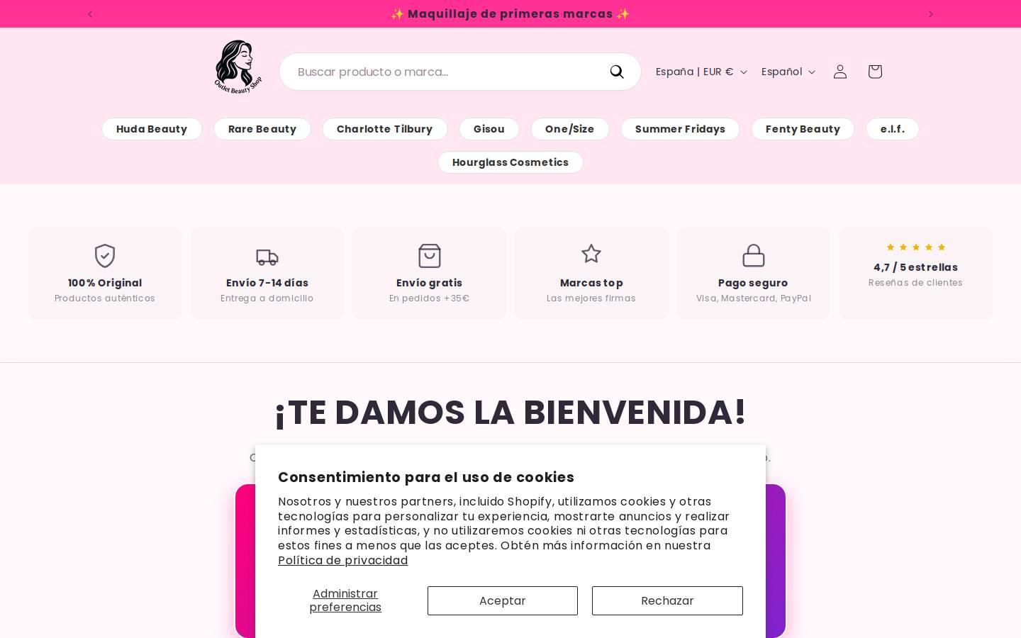 outletbeautyshop.com homepage screenshot