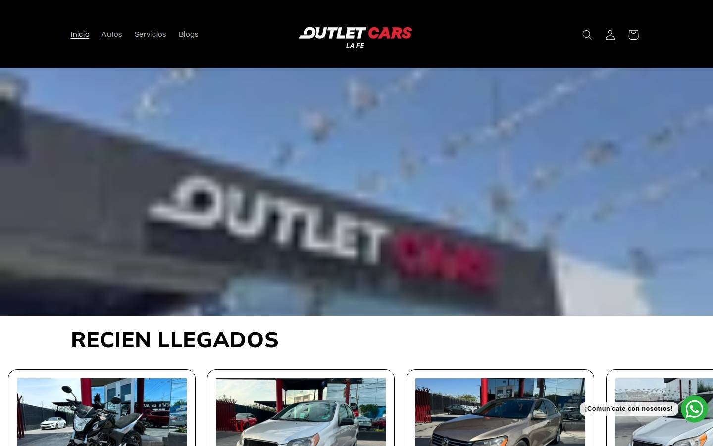 outletcarslafe.com homepage screenshot