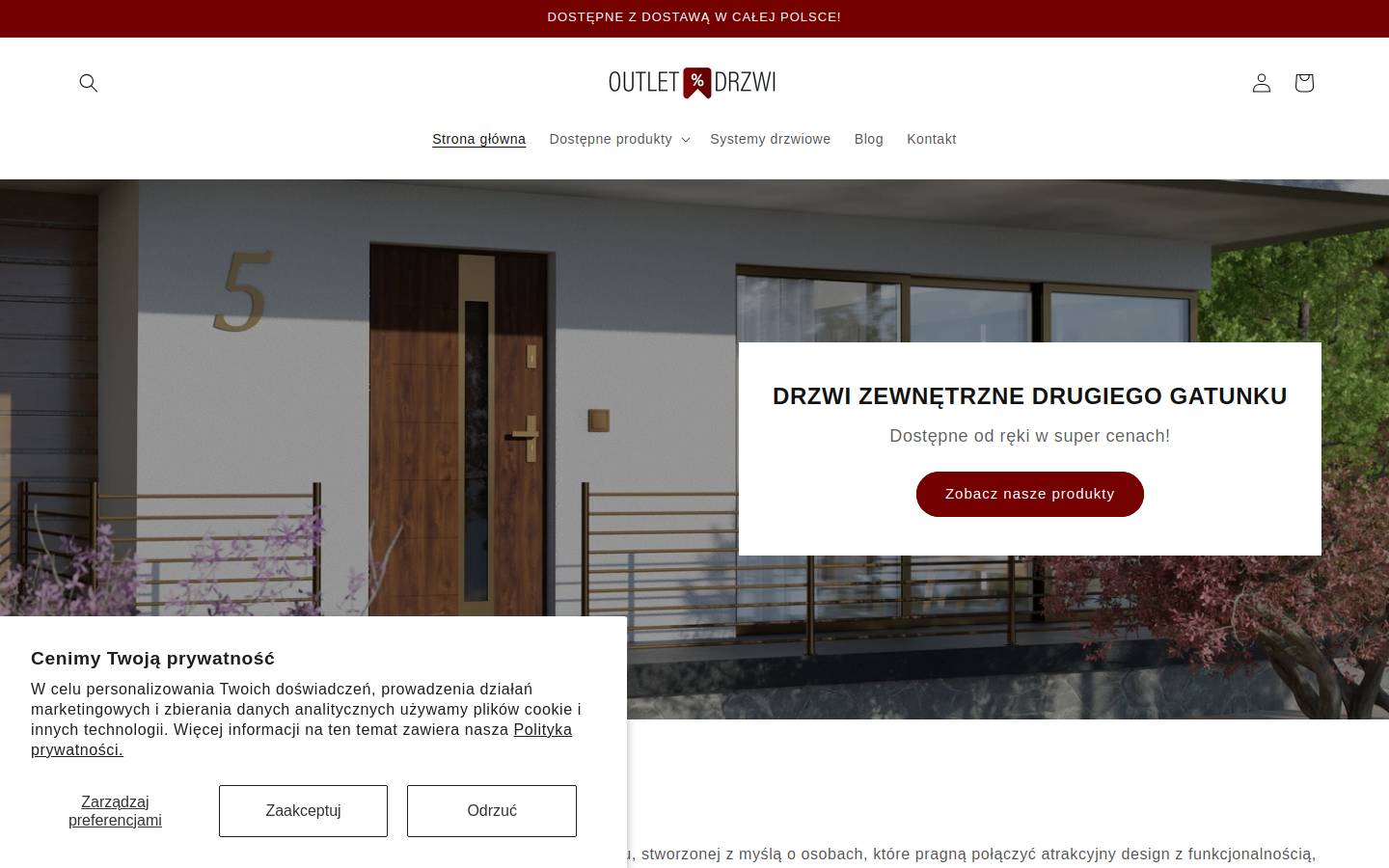 outletdrzwi.online homepage screenshot