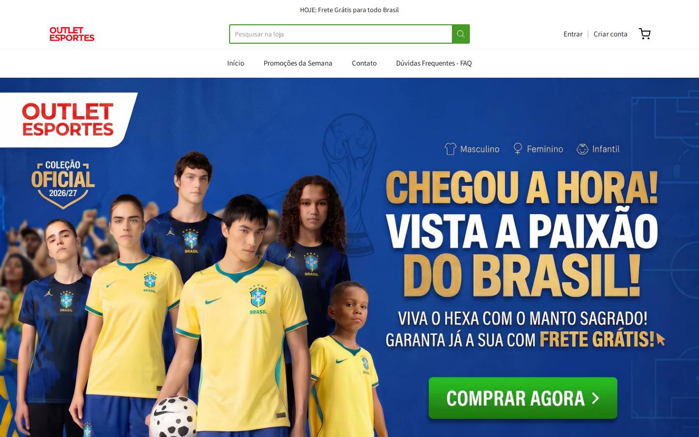 outletesportes.com.br homepage screenshot