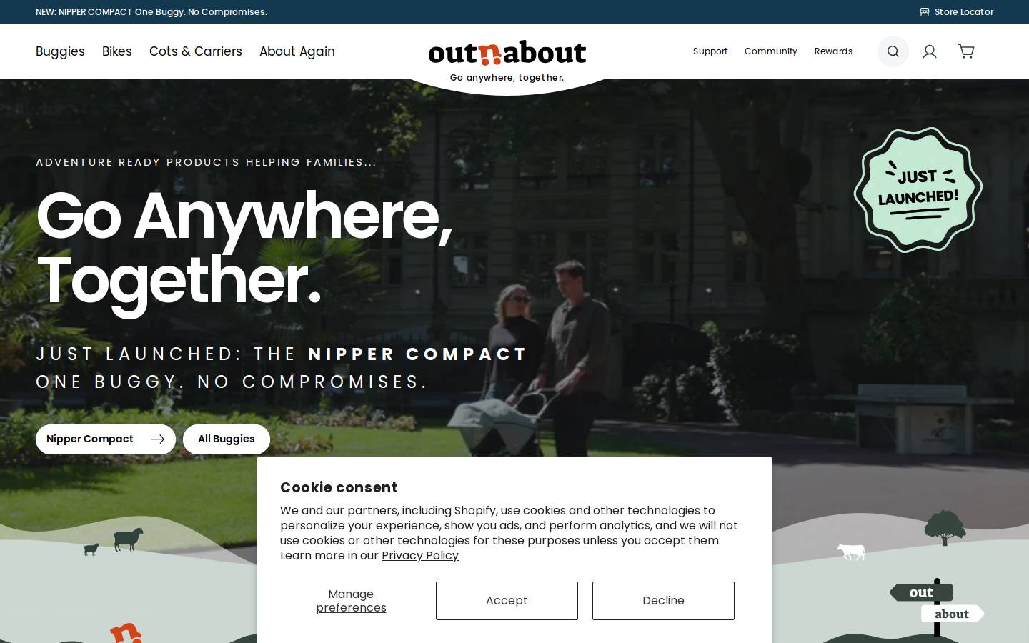 Out'n'About homepage screenshot