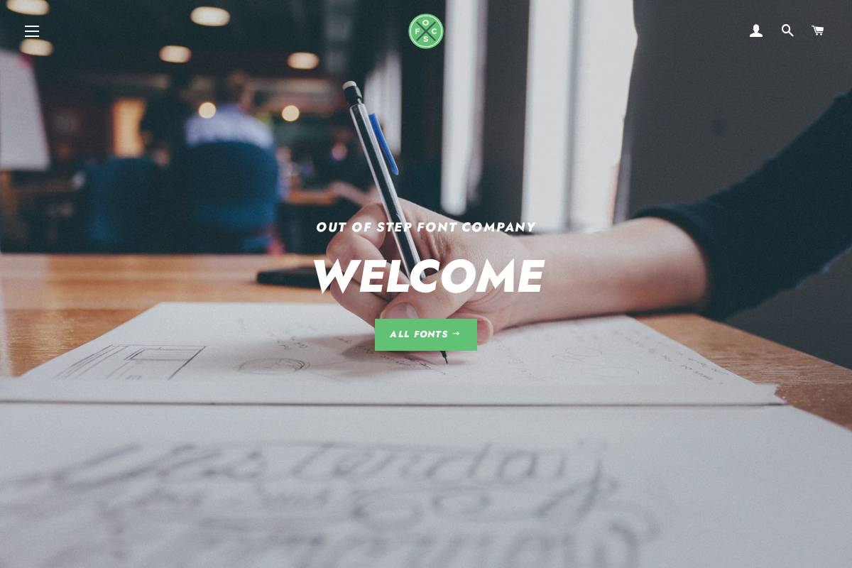 Out Of Step Font Company homepage screenshot