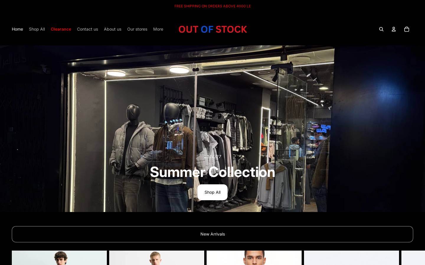 outofstockeg.com homepage screenshot