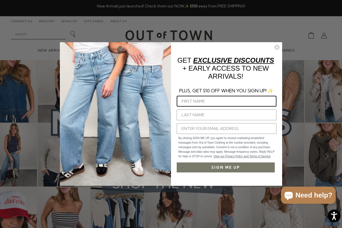 outoftownclothing.com homepage screenshot
