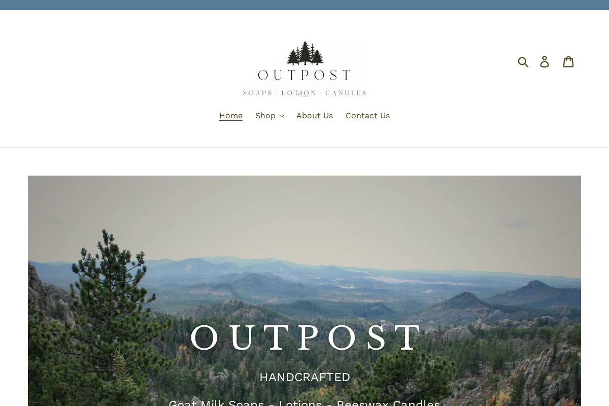 outpostsoaps.com homepage screenshot
