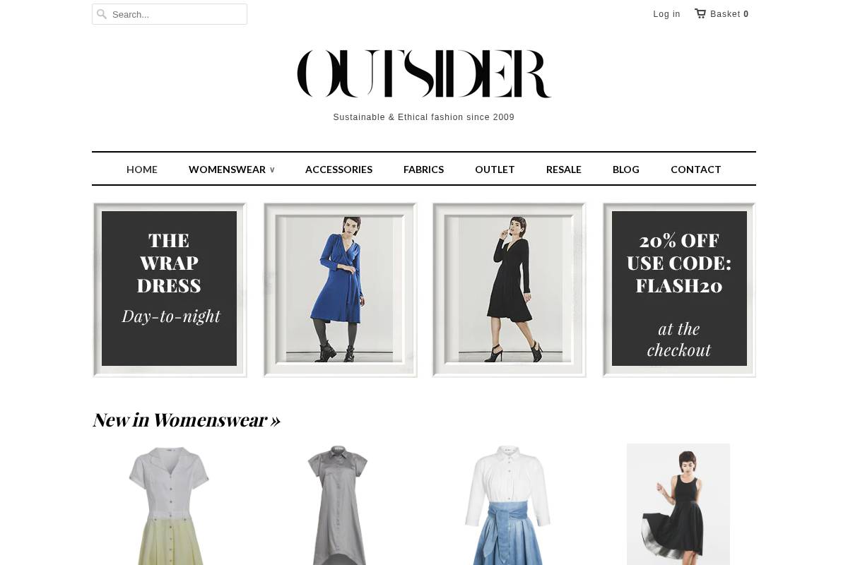 Outsiderfashion homepage screenshot