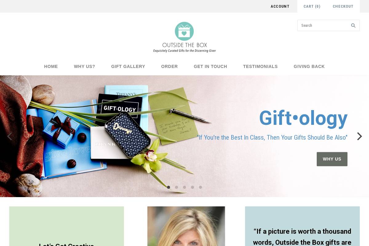 outsidetheboxes.com homepage screenshot