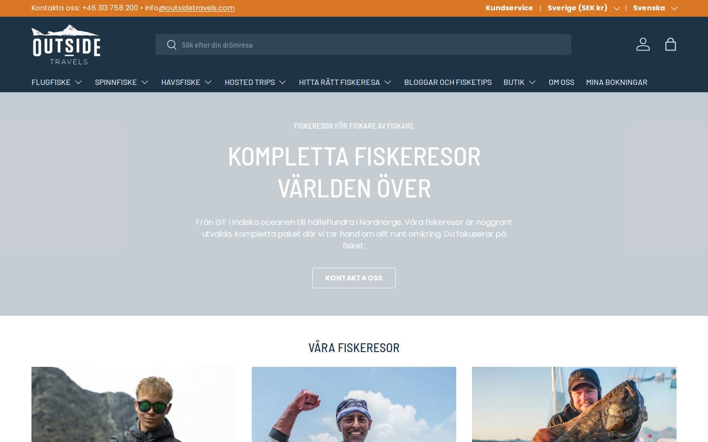 outsidetravels.com homepage screenshot