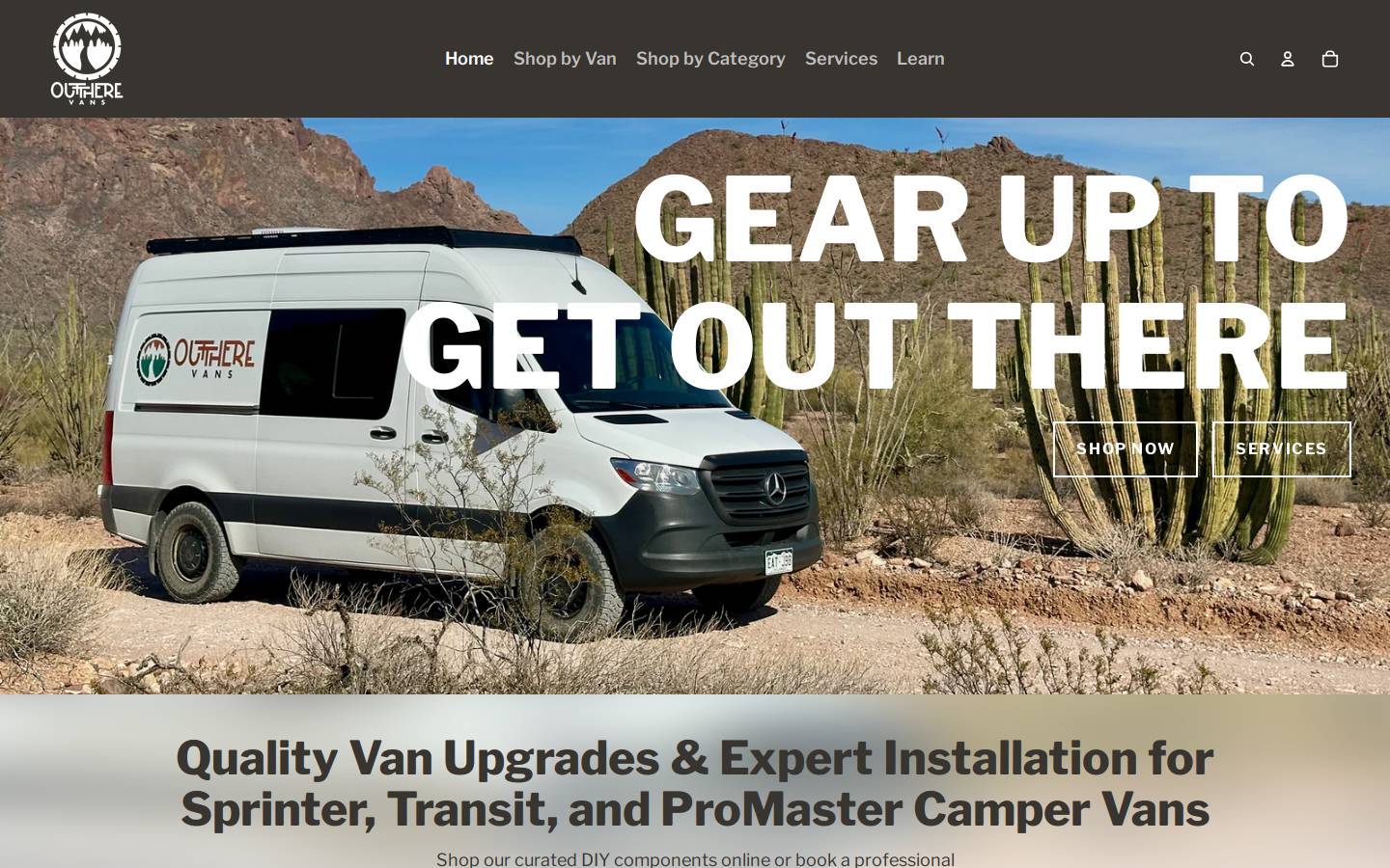 outtherevans.com homepage screenshot