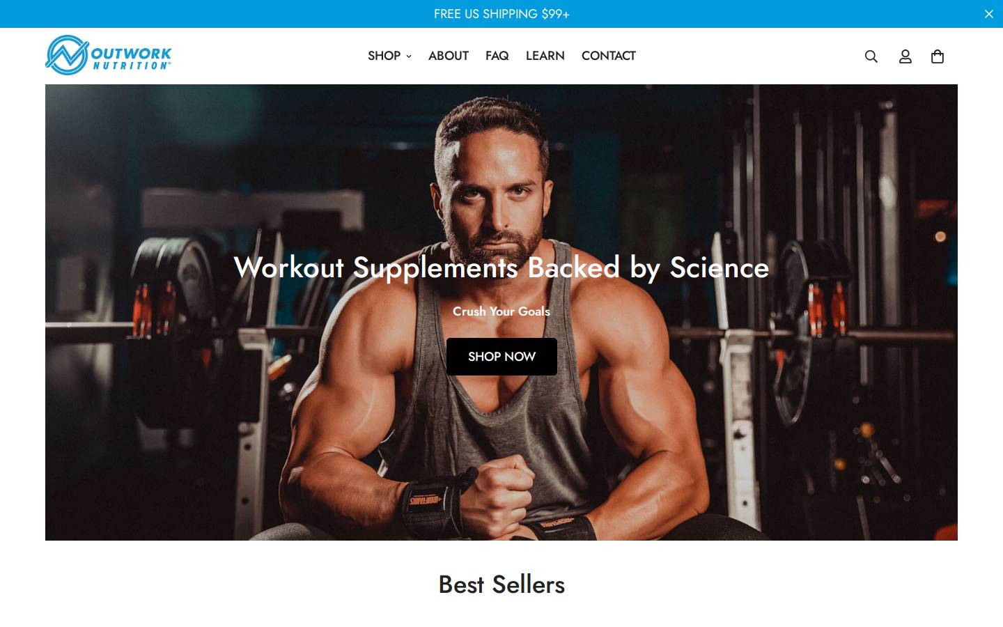 outworknutrition.com homepage screenshot