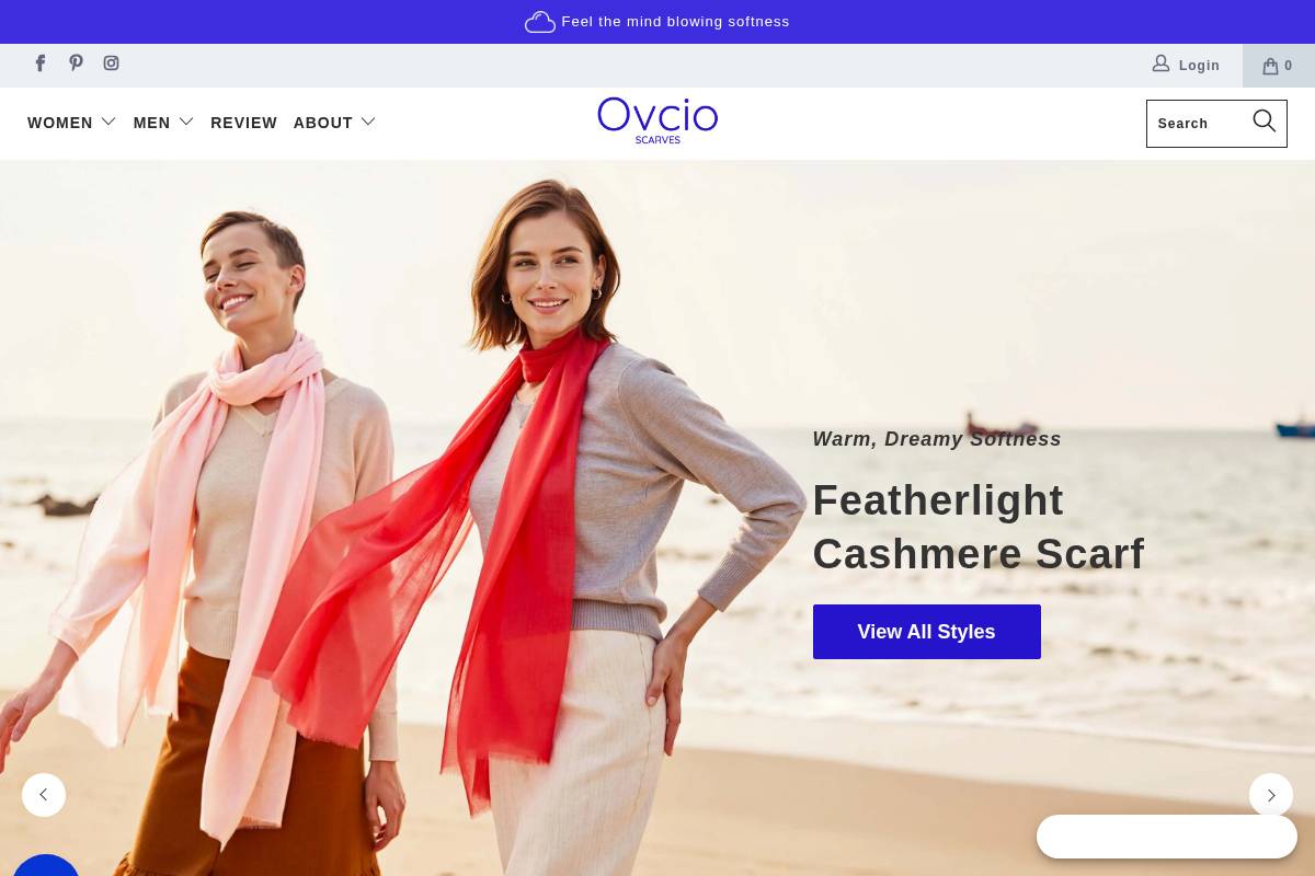 Ovcio homepage screenshot