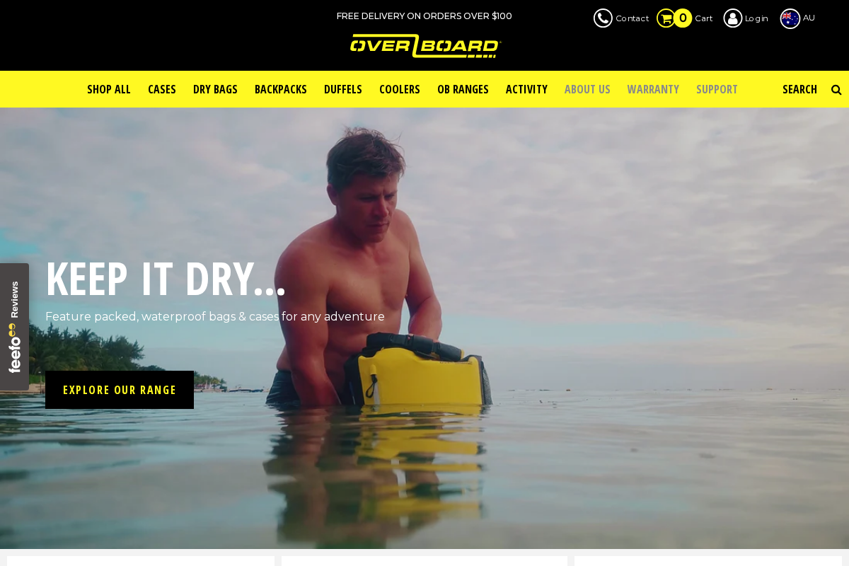 OverBoard Australia homepage screenshot