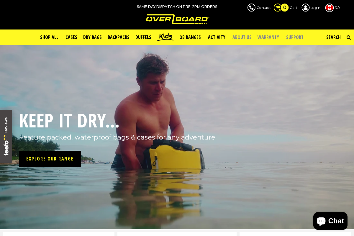 OverBoard Canada/Oceanair Technologies Inc. homepage screenshot