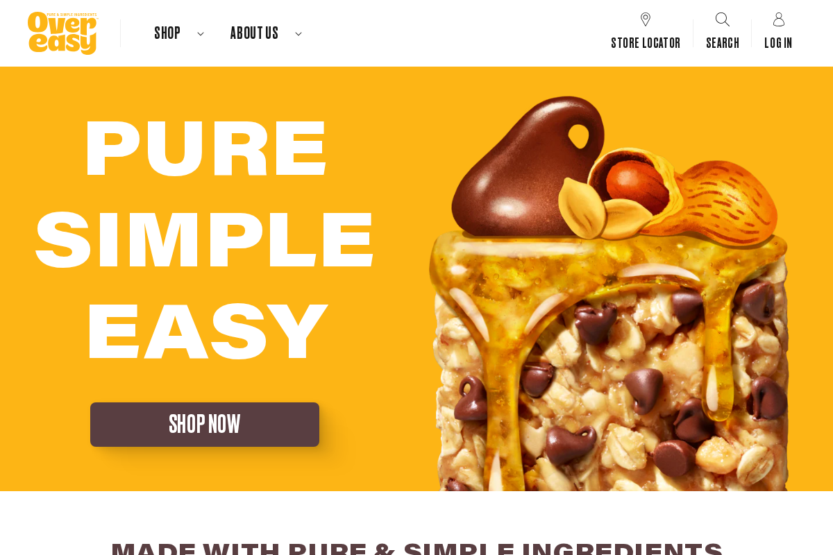 overeasyfoods.com homepage screenshot