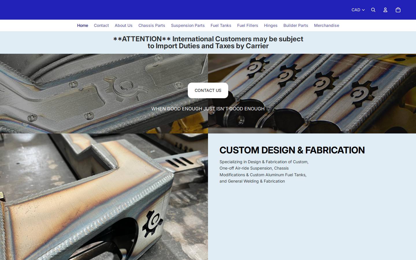 overkillcustomsfab.com homepage screenshot