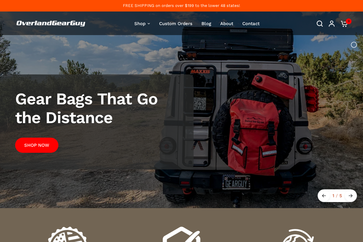 Overland Gear Guy homepage screenshot