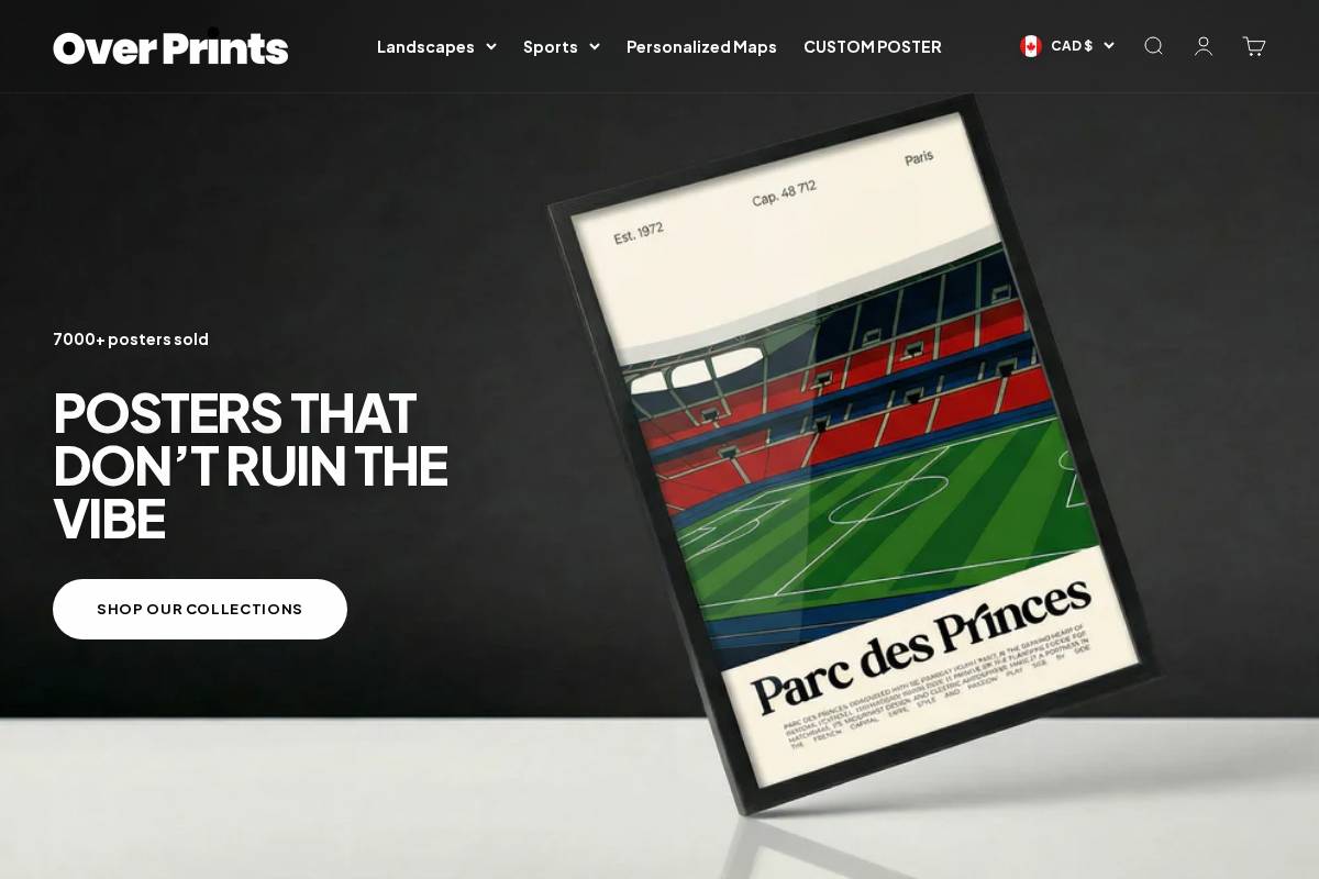 Overprints homepage screenshot