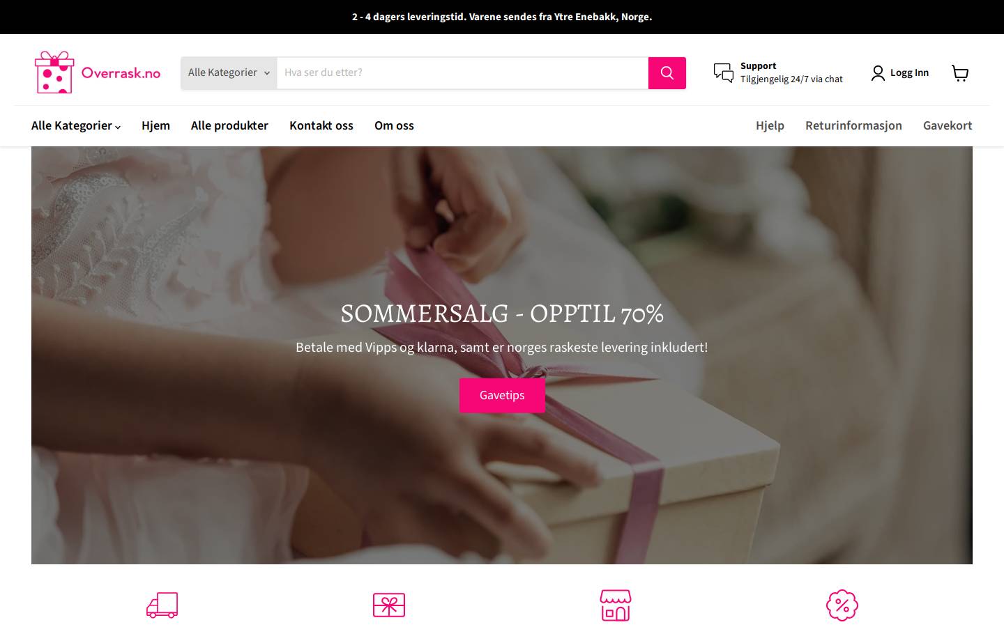 Overrask homepage screenshot