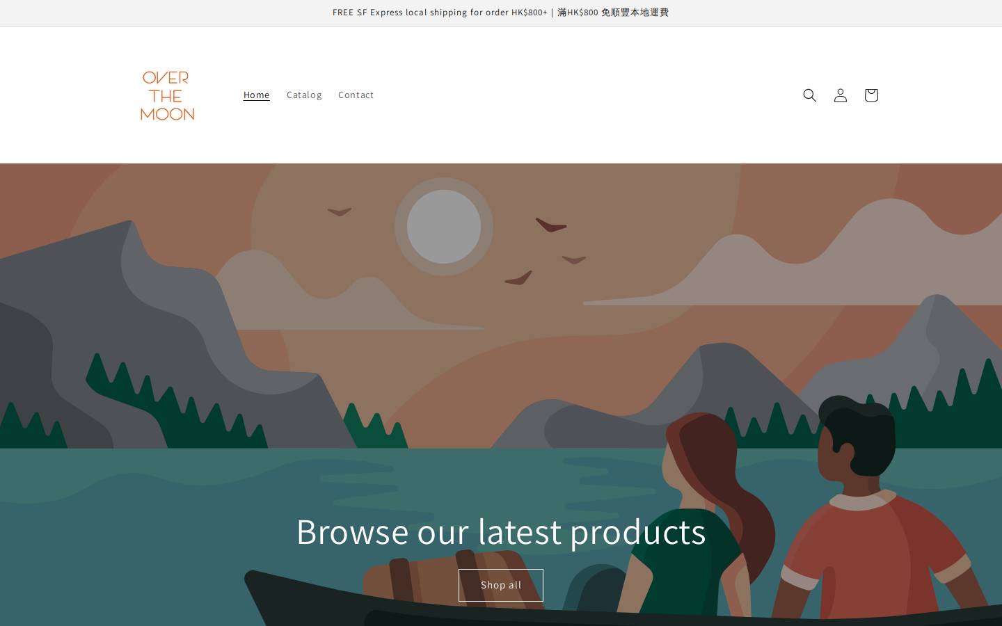 overthemoonthelabel.com homepage screenshot