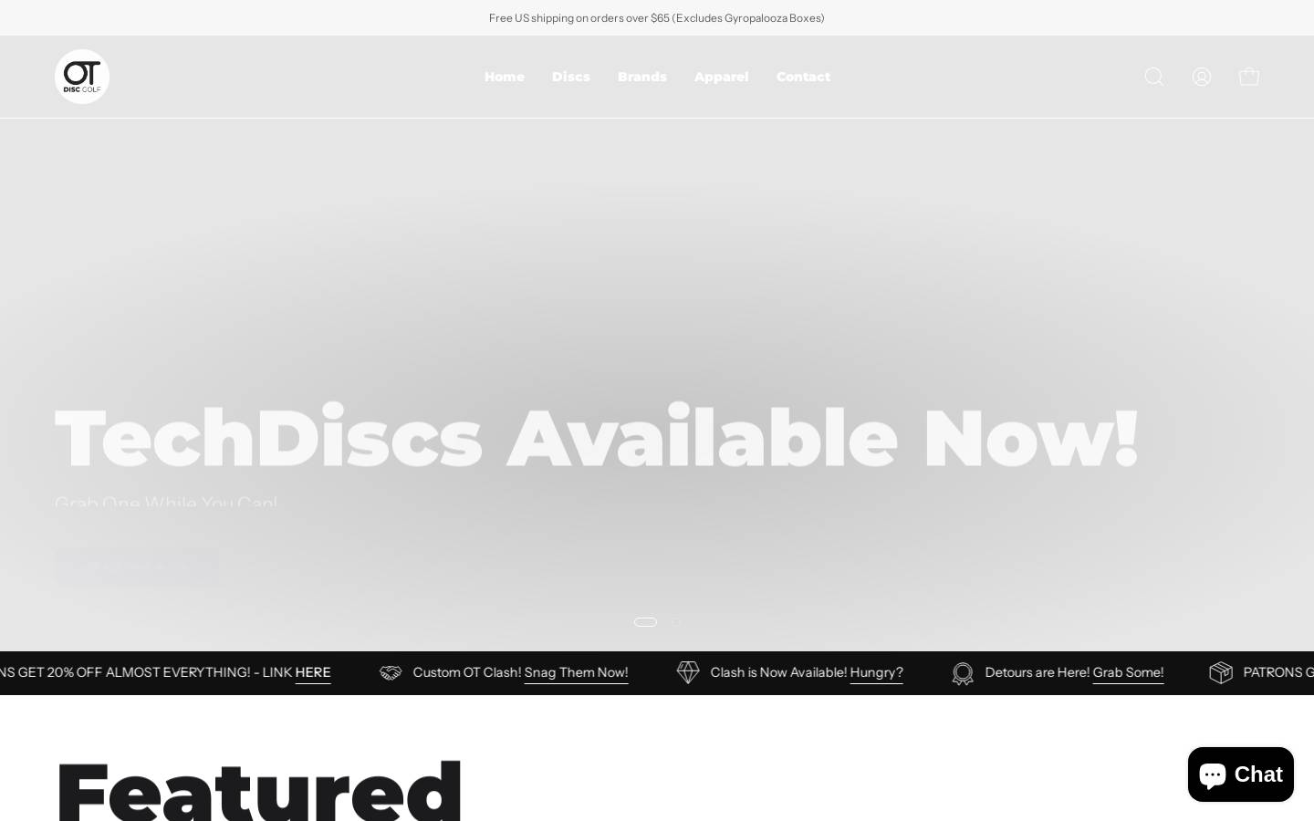 overthrowdiscgolf.store homepage screenshot