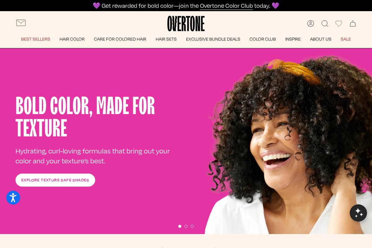 oVertone Color homepage screenshot