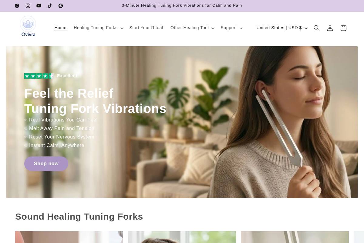 ovivra.com homepage screenshot