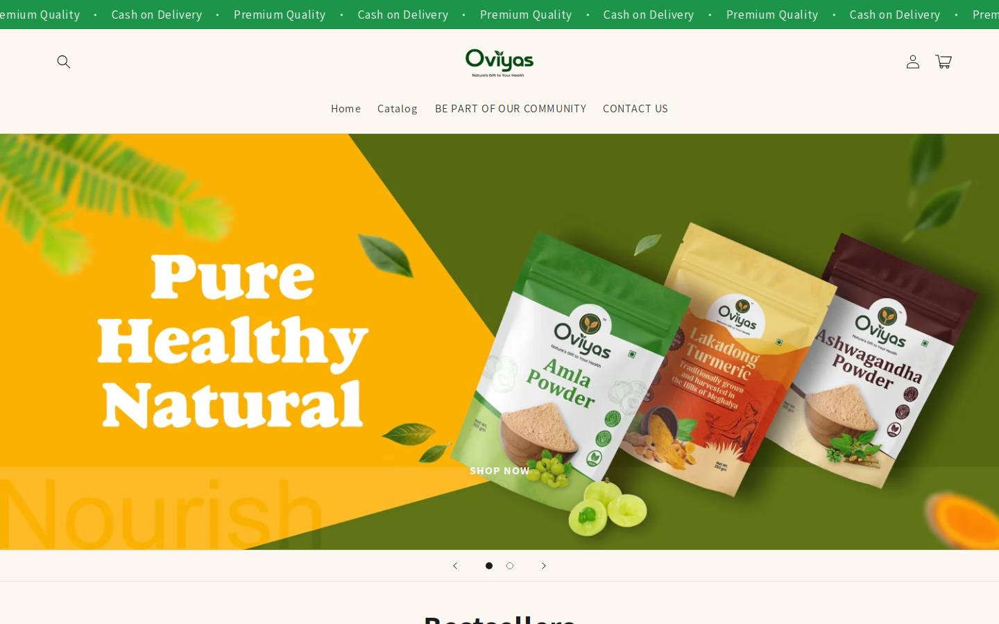 oviyasglobal.com homepage screenshot