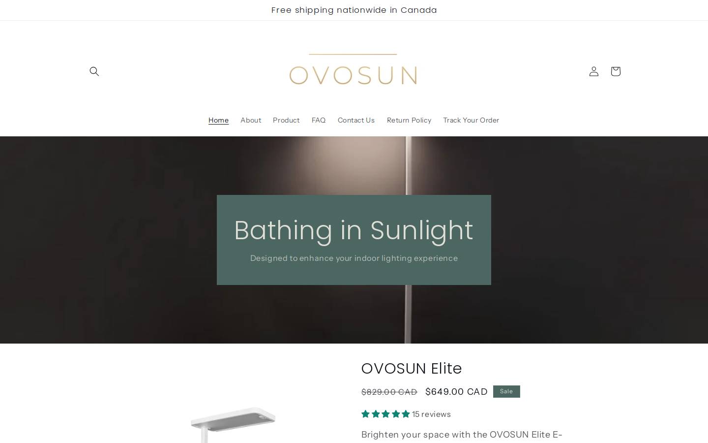 ovosun.com homepage screenshot