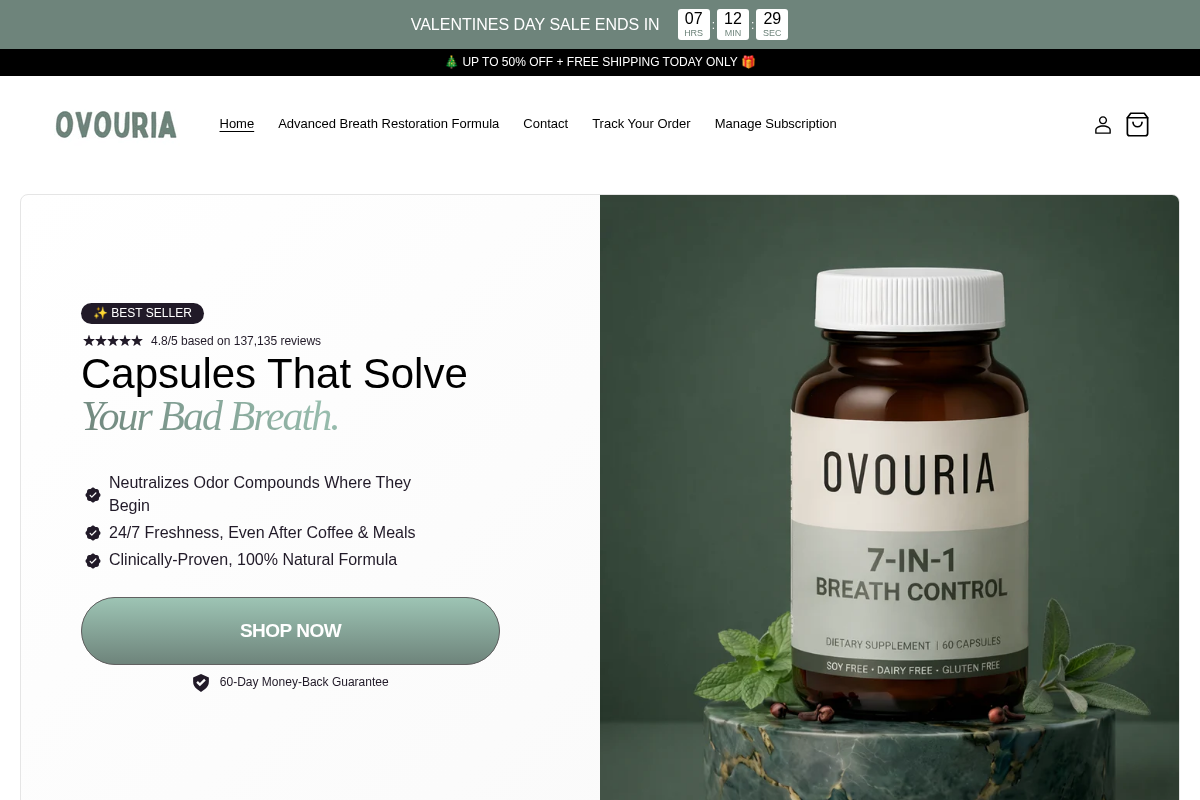 Ovouria homepage screenshot