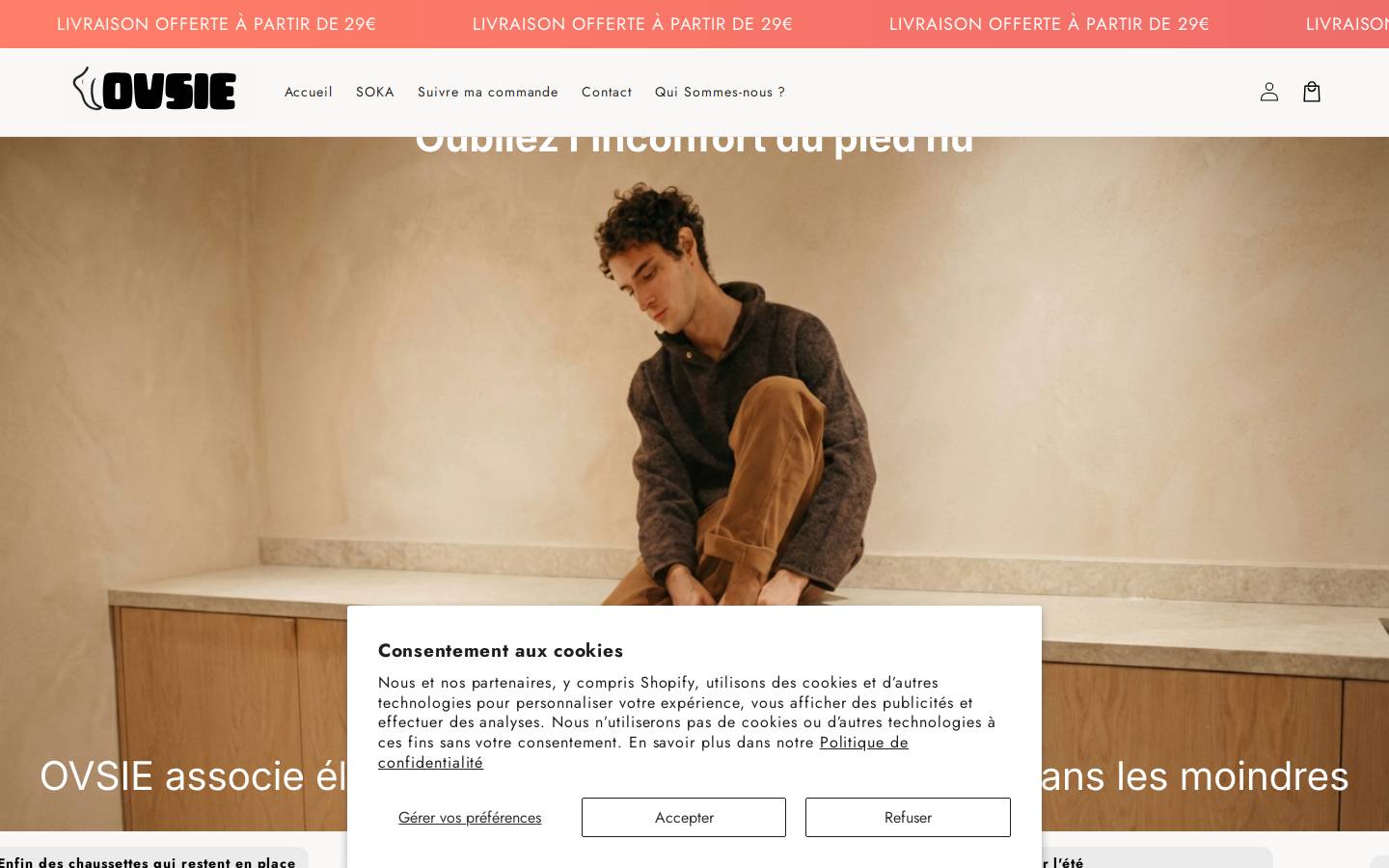 ovsie.fr homepage screenshot