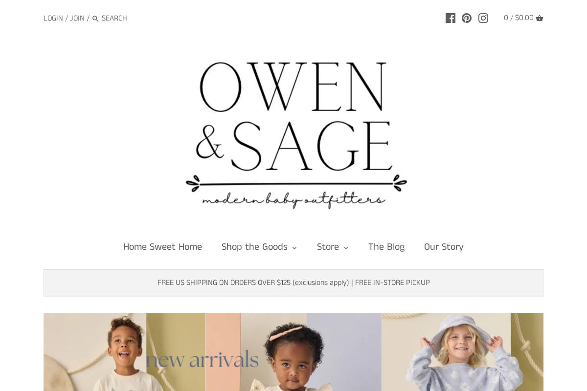 owenandsage.com homepage screenshot