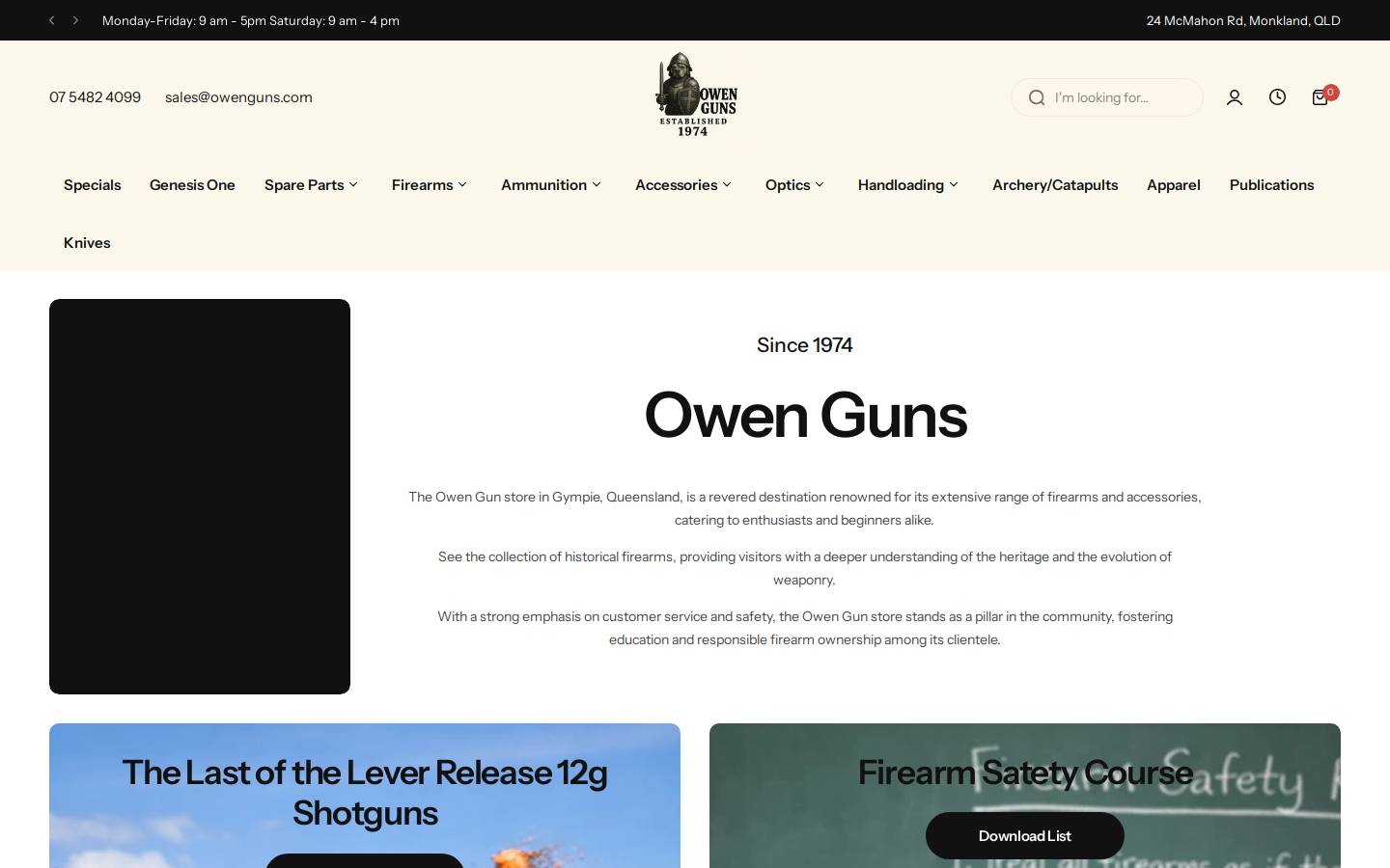 owenguns.com homepage screenshot
